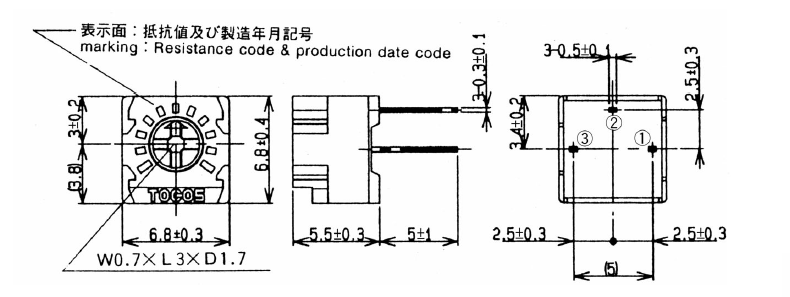 TOCOS電位器GF063參考圖紙